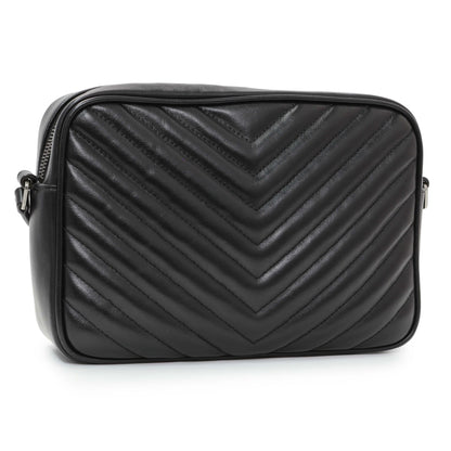 Exclusive Saint Laurent Black Calfskin Matelasse Monogram Lou Camera Bag — Side View