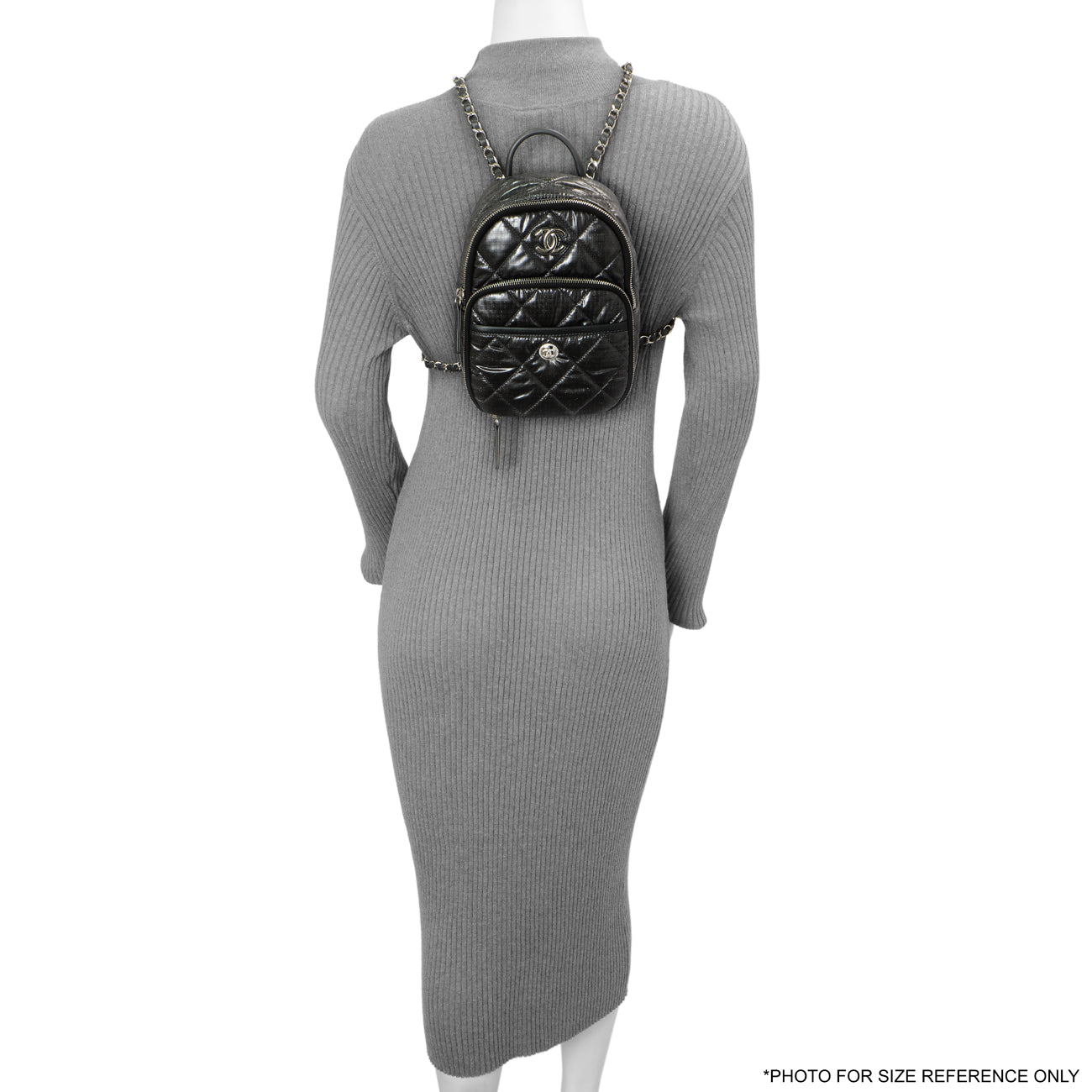 Exclusive Chanel Grey Nylon Coco Neige Backpack — Alternate View 7