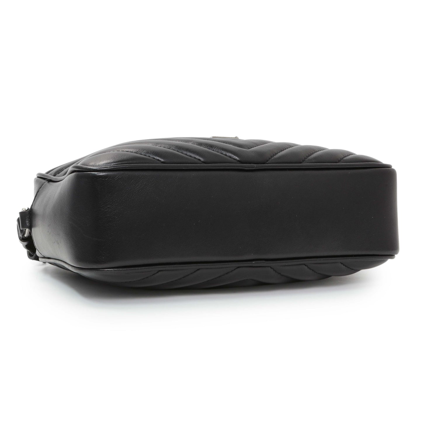 Exclusive Saint Laurent Black Calfskin Matelasse Monogram Lou Camera Bag — Back View