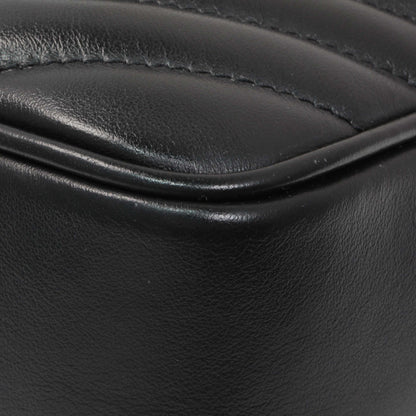 Exclusive Saint Laurent Black Calfskin Matelasse Monogram Lou Camera Bag — Detail View