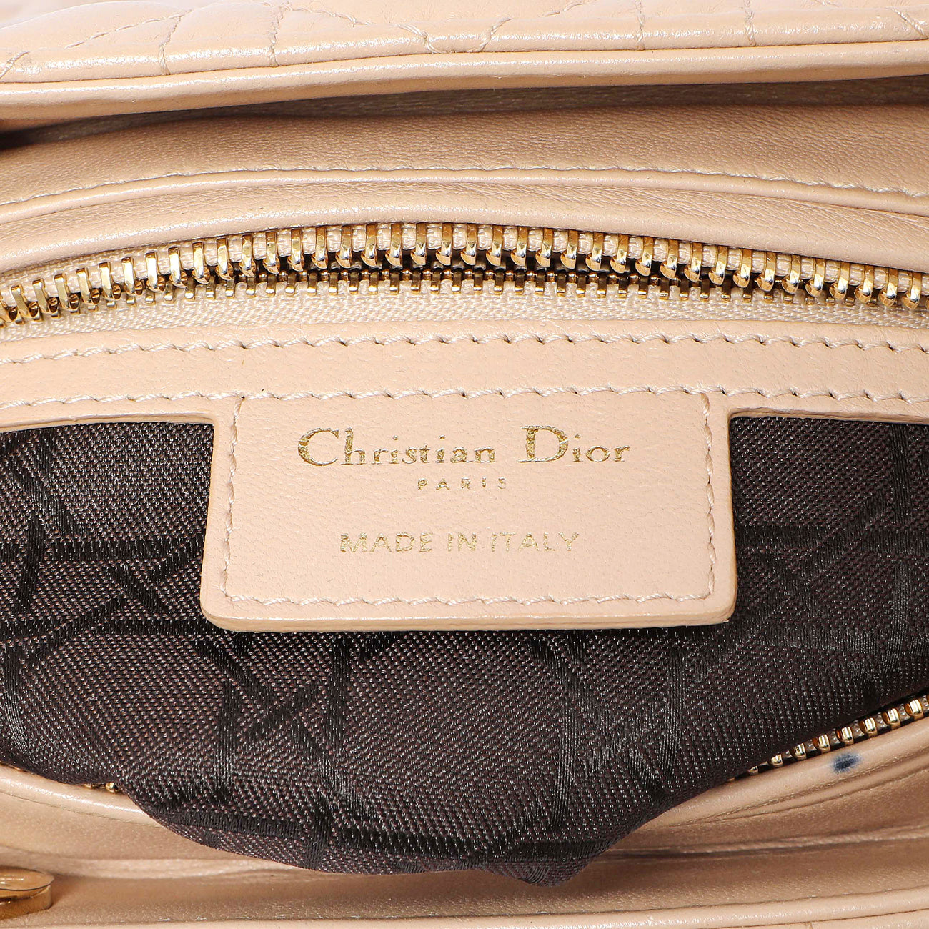 Exclusive Christian Dior Nude Lambskin Cannage Medium Lady Dior — Alternate View 9