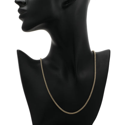 Exclusive 18K Yellow Gold Wheat Link Chain — Back View