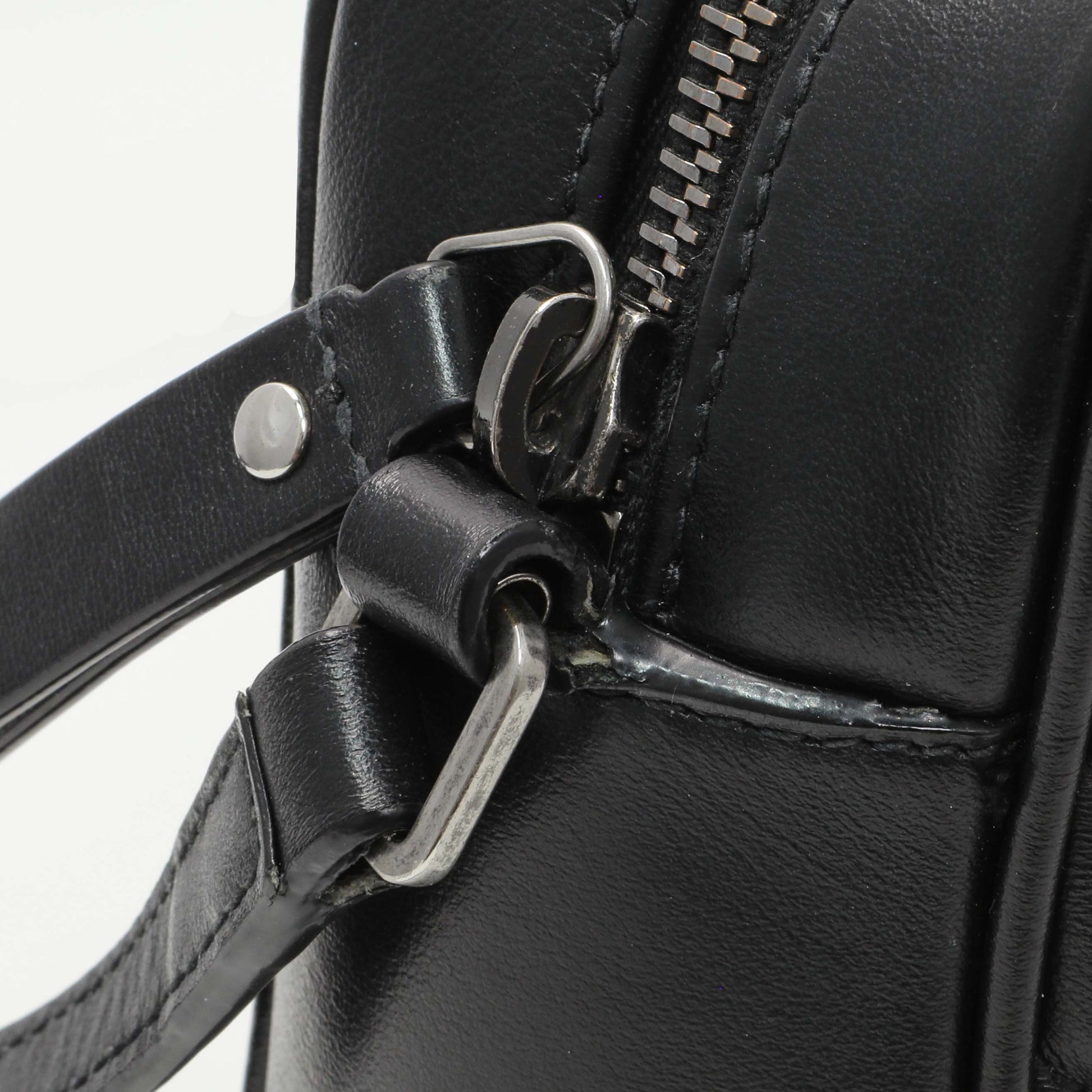 Exclusive Saint Laurent Black Calfskin Matelasse Monogram Lou Camera Bag — Alternate View 11