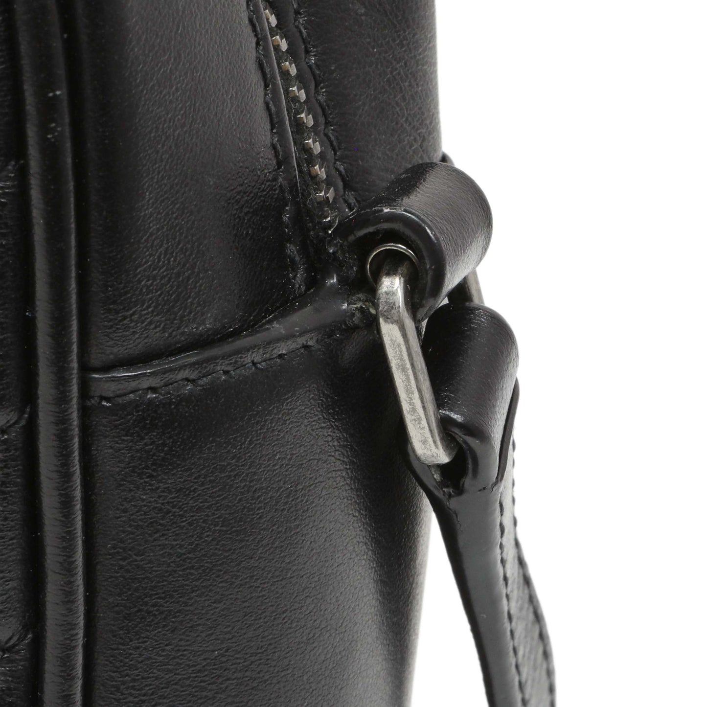 Exclusive Saint Laurent Black Calfskin Matelasse Monogram Lou Camera Bag — Alternate View 12