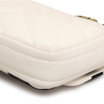 Exclusive Chanel White Black Chevron Lambskin Stitched Mini Flap — Alternate View 7