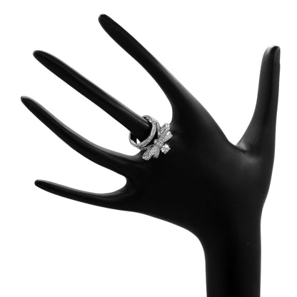 Exclusive Chanel 18K White Gold Diamond Ruban Ring — Back View