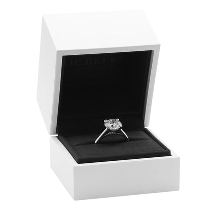 Exclusive De Beers 2.15ct GIA Platinum Classic Round Brilliant Diamond Ring — Detail View