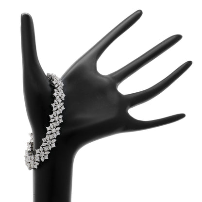 Exclusive 18K White Gold 13.22 Carat Diamond Quatrefoil Bracelet — Back View