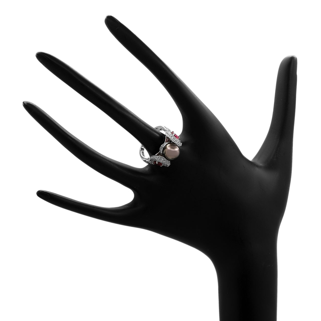 Exclusive 18K White Gold Tahitian Pearl Ring — 6 — Back View