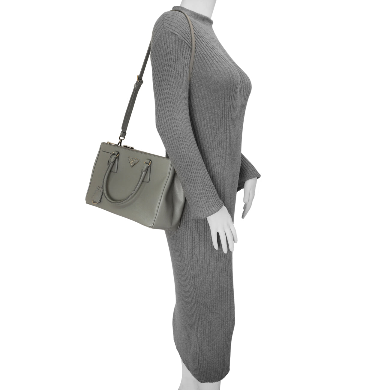 Exclusive Prada Marmo Saffiano Small Galleria Double Zip Tote — Alternate View 11
