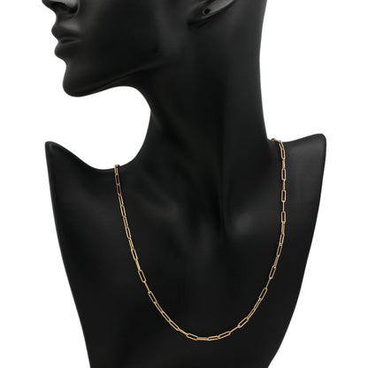 Exclusive 14k Rose Gold Paperclip Chain — Back View