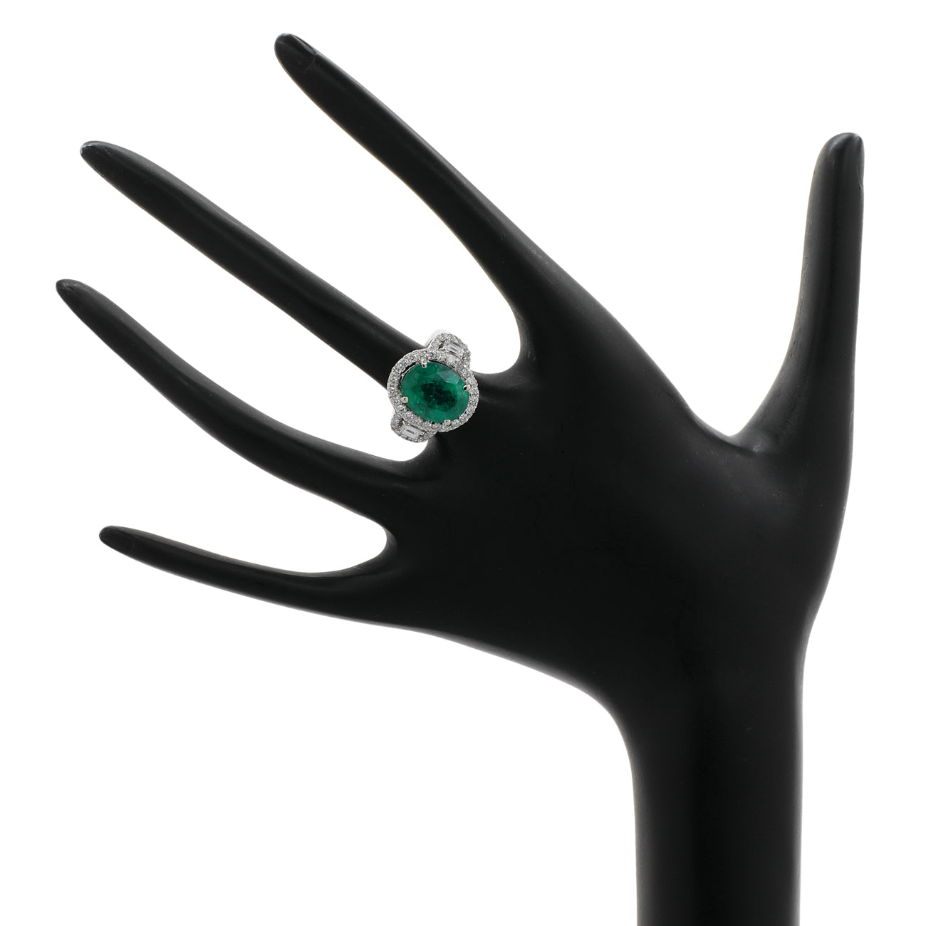Exclusive 18K White Gold 5.88 Carat Emerald Ring — 4.0 — Top View