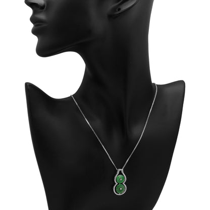 Exclusive 14K White Gold Jadeite Diamond Pendant — Back View