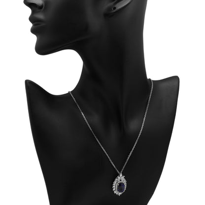 Exclusive 18K White Gold 7.64 Carat Sapphire Pendant — Back View