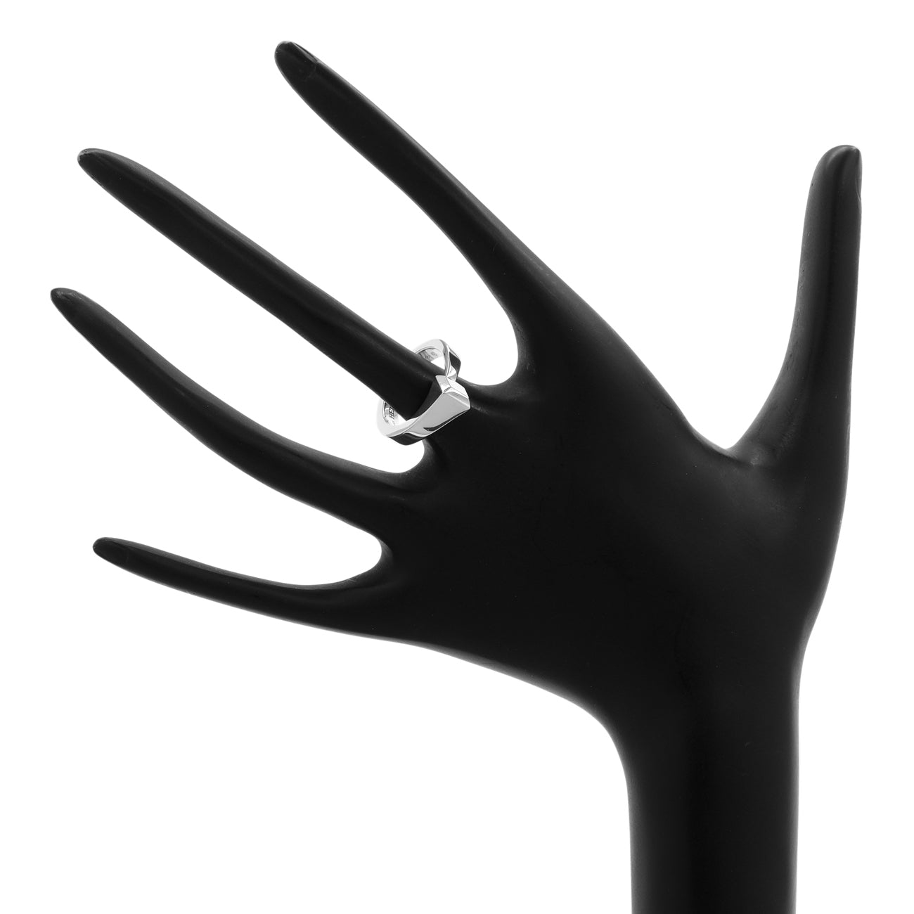 Exclusive Hermes Sterling Silver Small Clou de Forge Ring — Back View