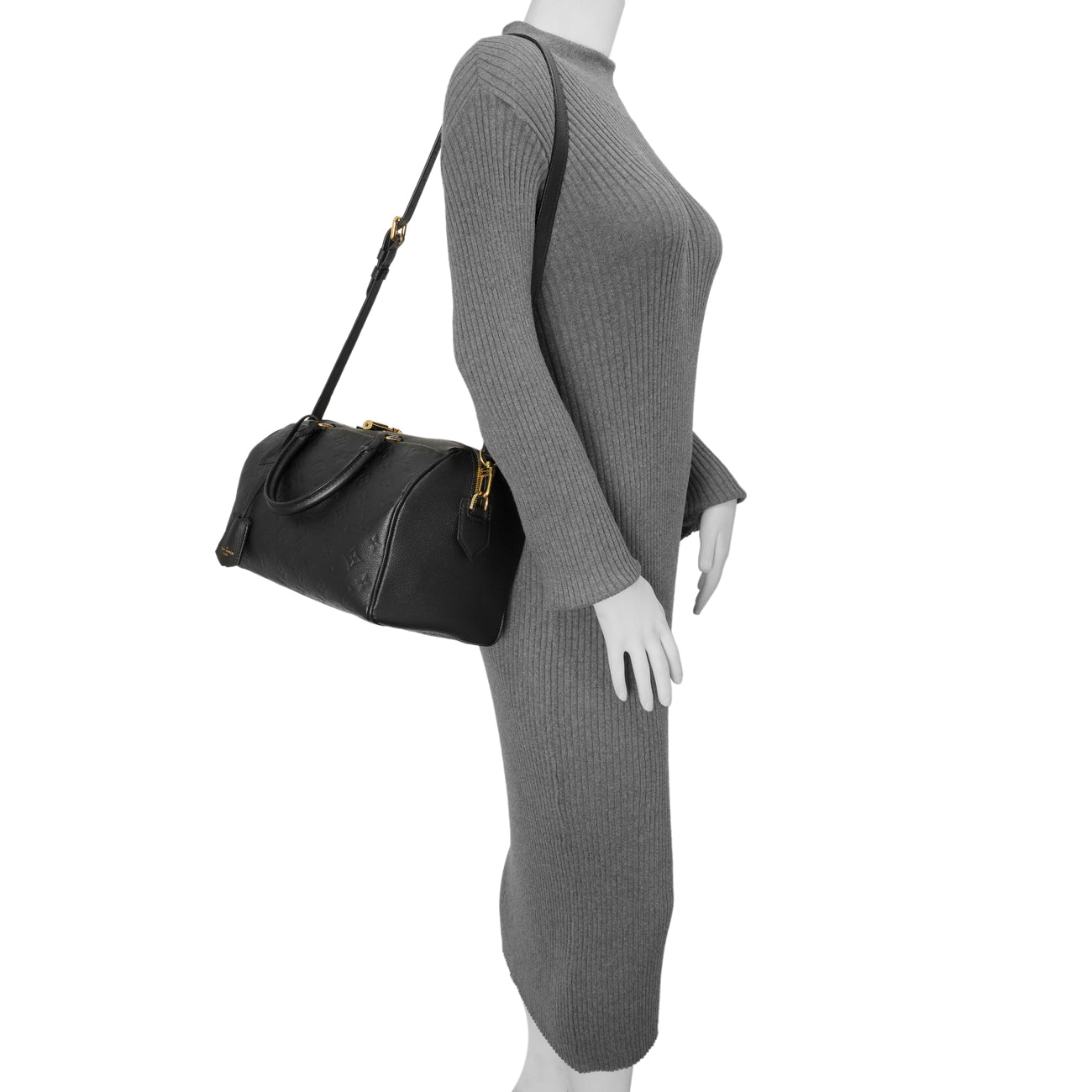 Exclusive Louis Vuitton Black Empreinte Speedy Bandouliere 30 NM — Lifestyle View