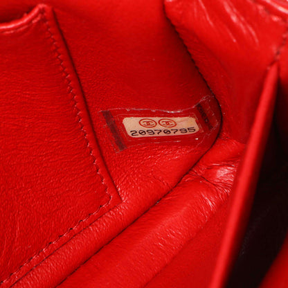 Exclusive Chanel Red Patent Chevron Extra Mini Rectangular Flap — Lifestyle View