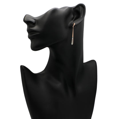 Exclusive 14K Rose Gold Mother of Pearl Drop Earrings — Back View
