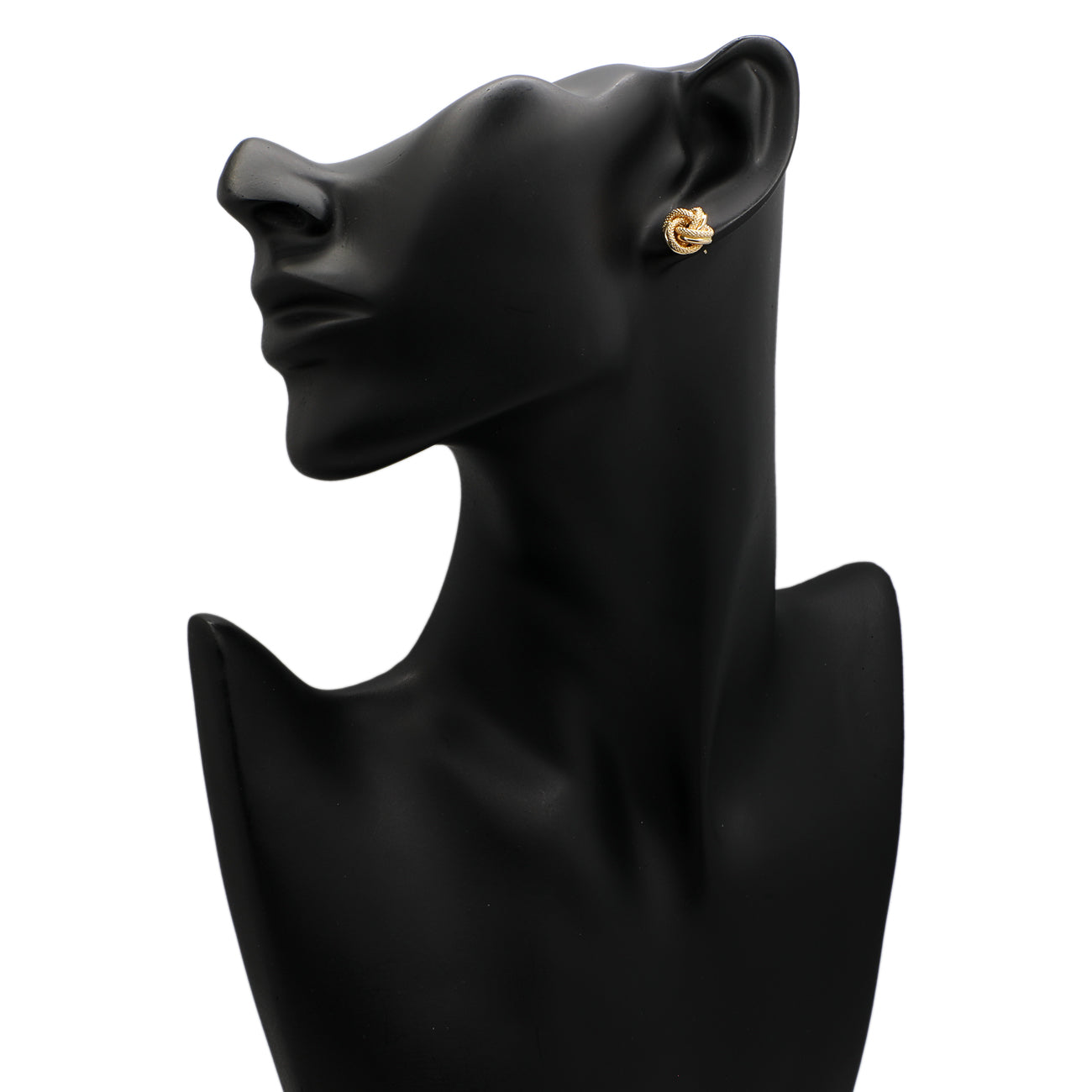 Exclusive 18K Yellow Gold Knot Earrings — Back View