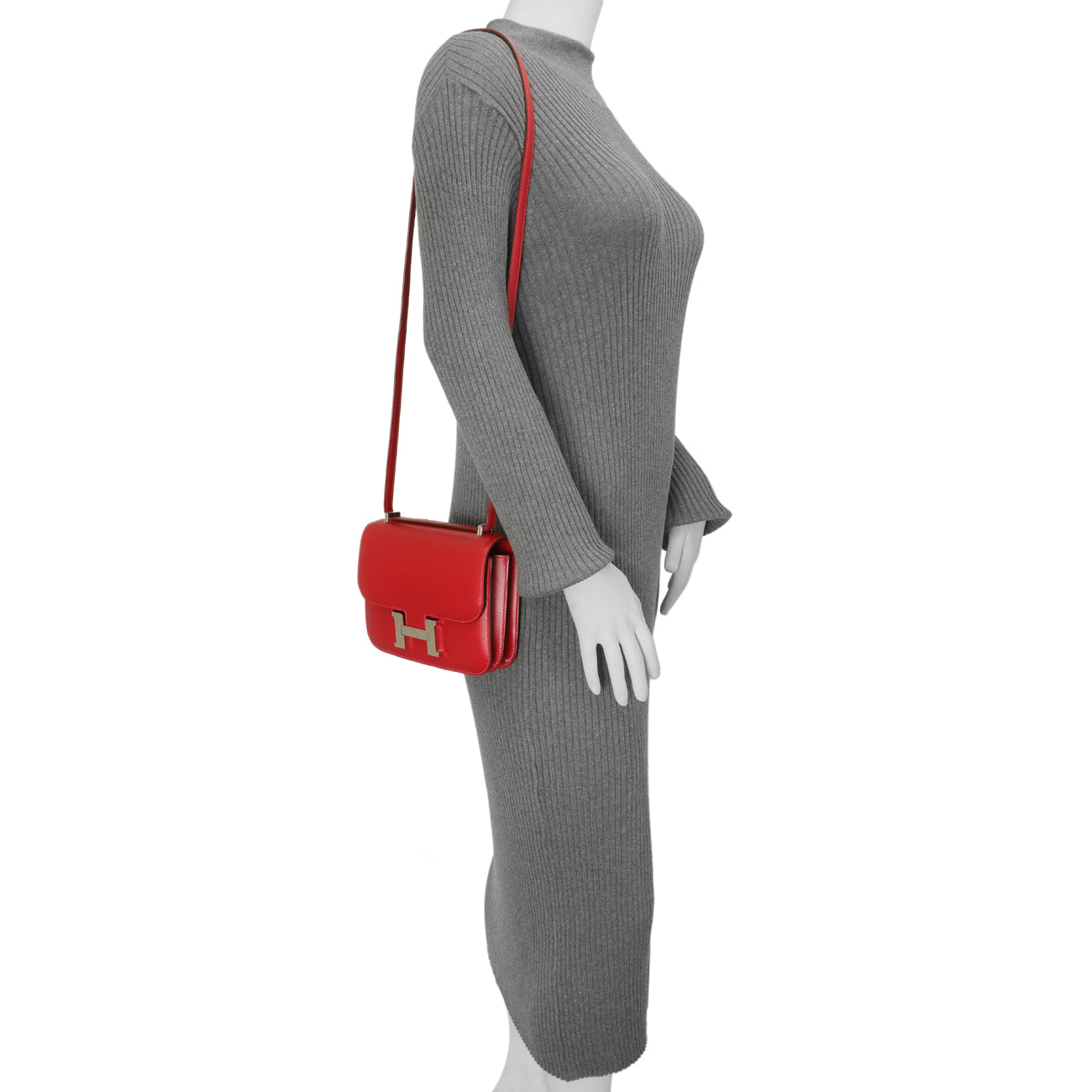 Exclusive Hermes Rouge Vif Tadelakt Constance 18 — Alternate View 9