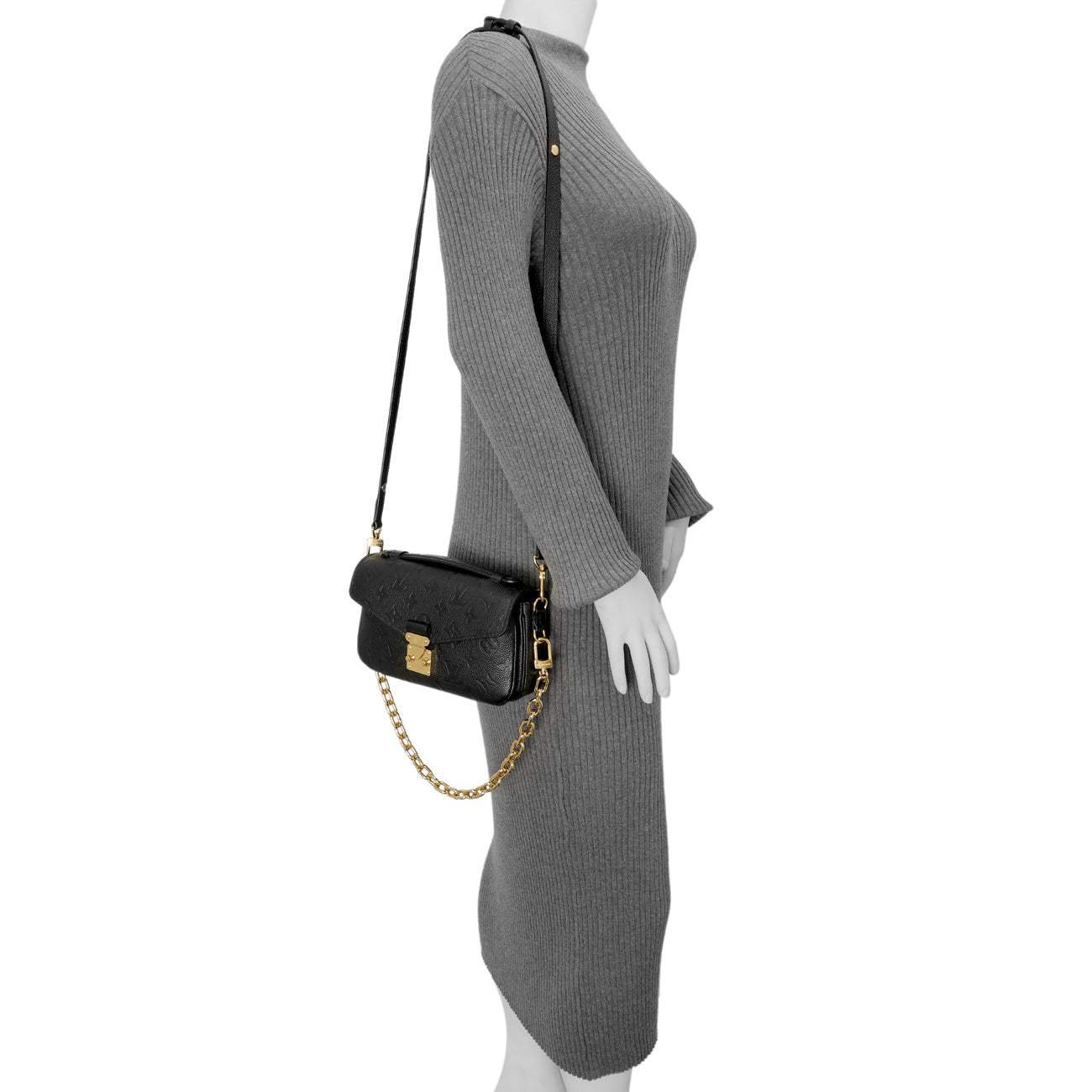 Exclusive Louis Vuitton Black Empreinte Pochette Metis East West — Alternate View 7