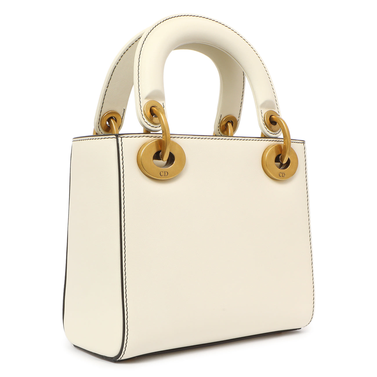 Exclusive Christian Dior White Calfskin Niki De Saint Phalle Mini Supple Lady Dior — Side View