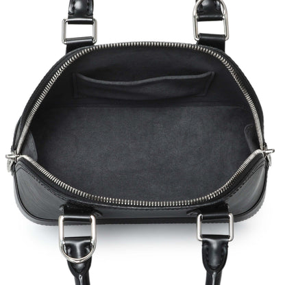 Exclusive Louis Vuitton Black Epi Alma BB with Strap — Top View