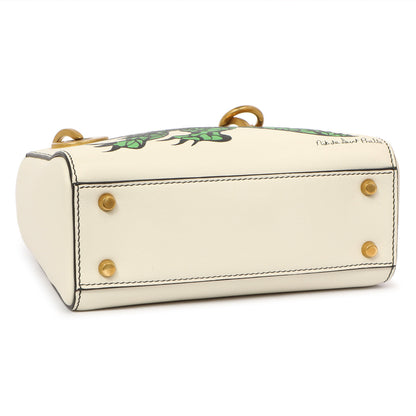 Exclusive Christian Dior White Calfskin Niki De Saint Phalle Mini Supple Lady Dior — Back View
