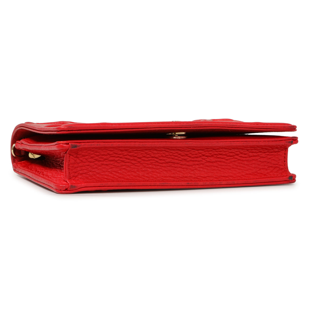 Exclusive Christian Dior Red Calfskin Diorama Wallet On Chain — Back View