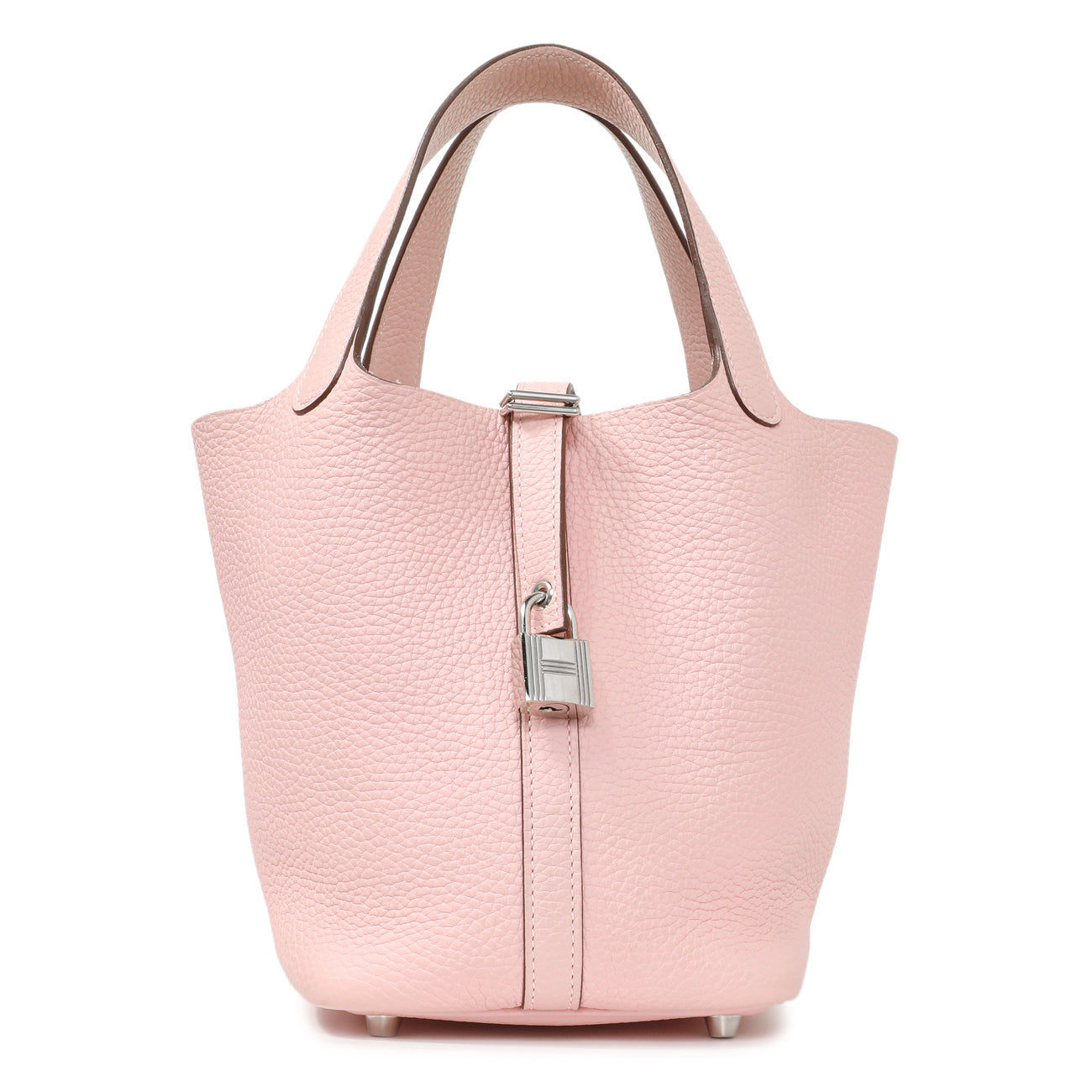Exclusive Hermes Rose Sakura Taurillon Clemence Picotin Lock 18 — Front View