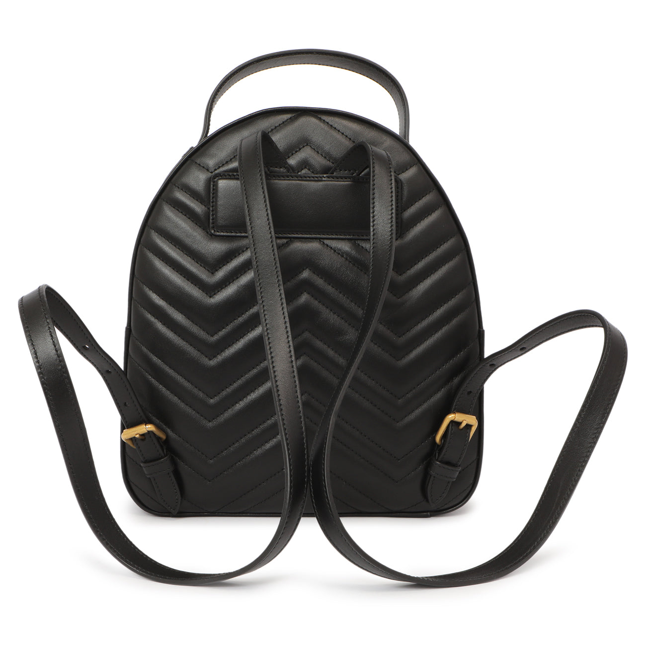 Exclusive Gucci Black Calfskin Matelasse GG Marmont Backpack — Side View