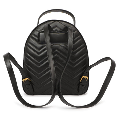 Exclusive Gucci Black Calfskin Matelasse GG Marmont Backpack — Side View