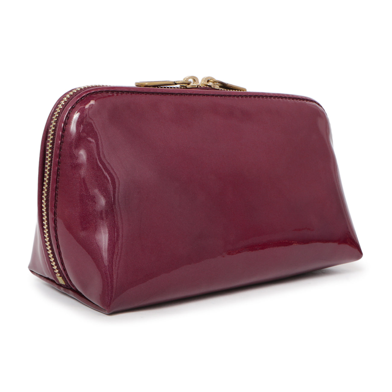 Exclusive Saint Laurent Purple Patent Y-Mail Cosmetic Case — Side View