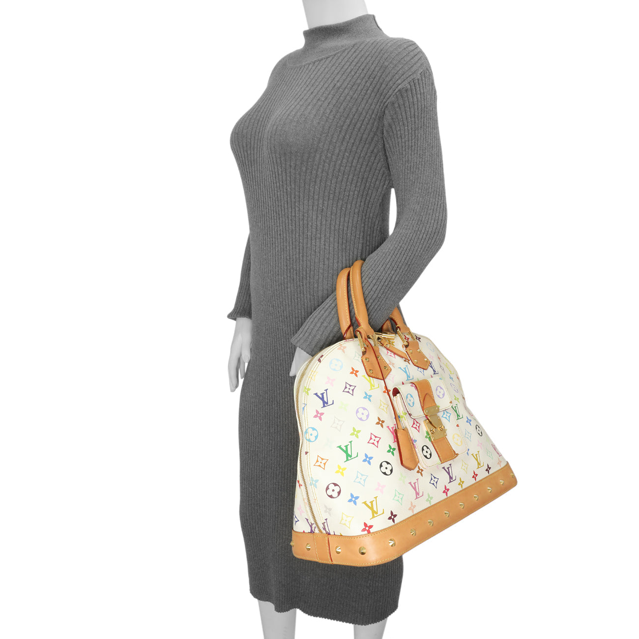 Exclusive Louis Vuitton White Multicolor Monogram Alma GM — Alternate View 12