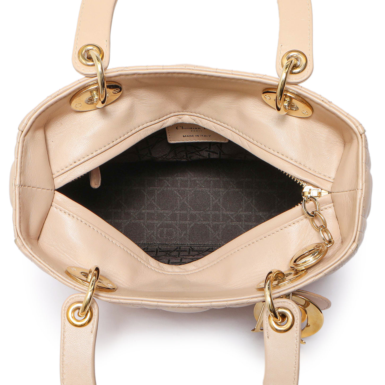 Exclusive Christian Dior Nude Lambskin Cannage Medium Lady Dior — Alternate View 8