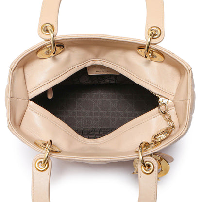 Exclusive Christian Dior Nude Lambskin Cannage Medium Lady Dior — Alternate View 8