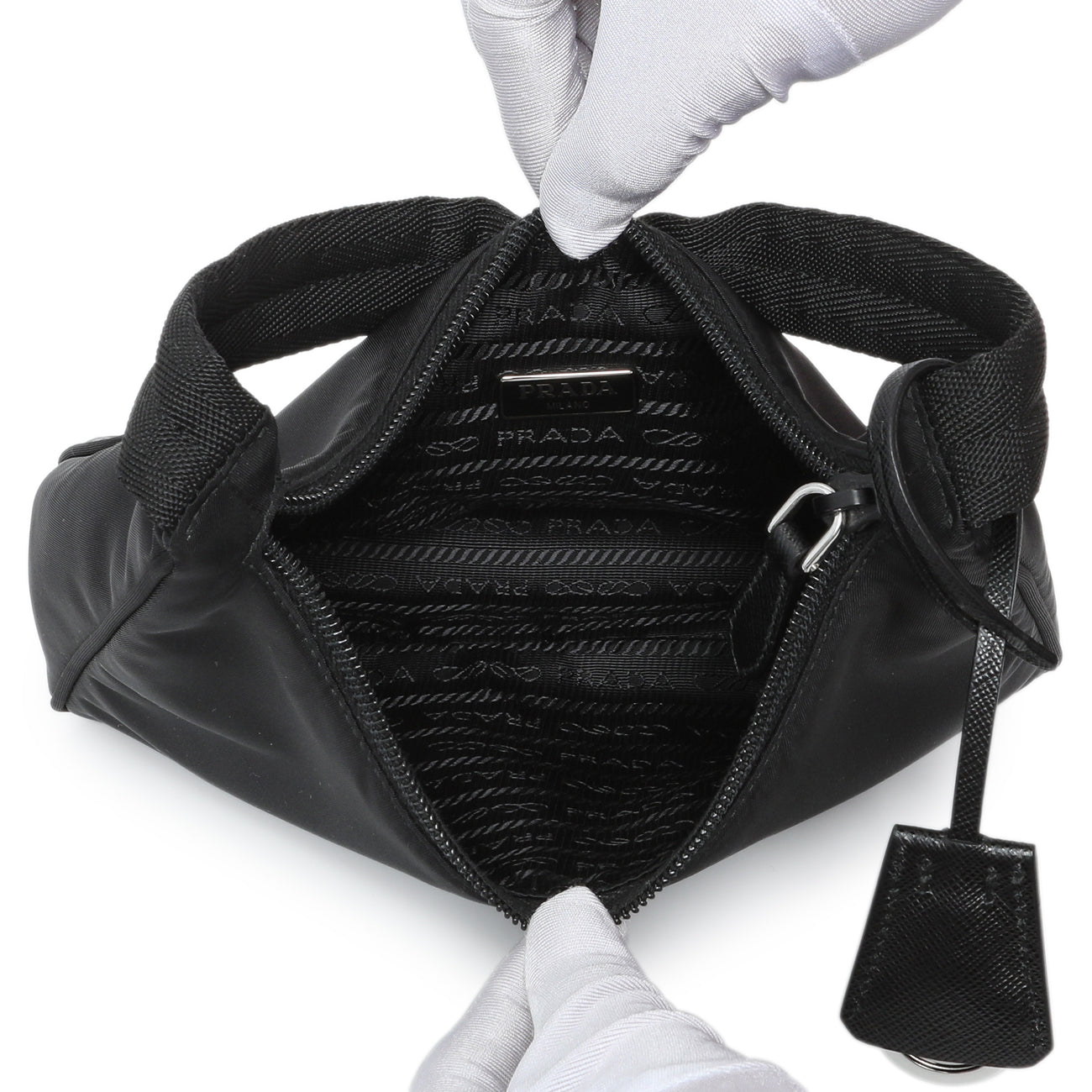 Exclusive Prada Black Re-Nylon Mini Re-Edition 2000 — Top View