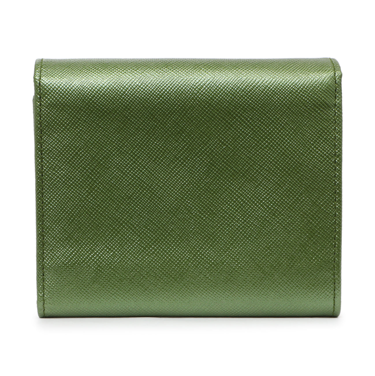 Exclusive Prada Saffiano Tri-Fold Compact Wallet — Side View