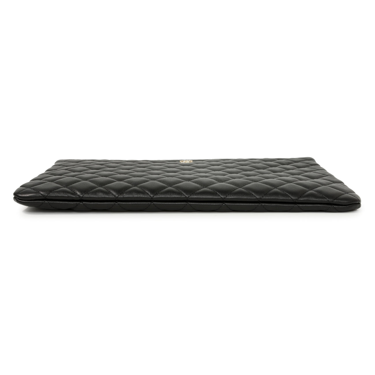 Exclusive Chanel Black Quilted Lambskin Large Cosmetic Case — Back View