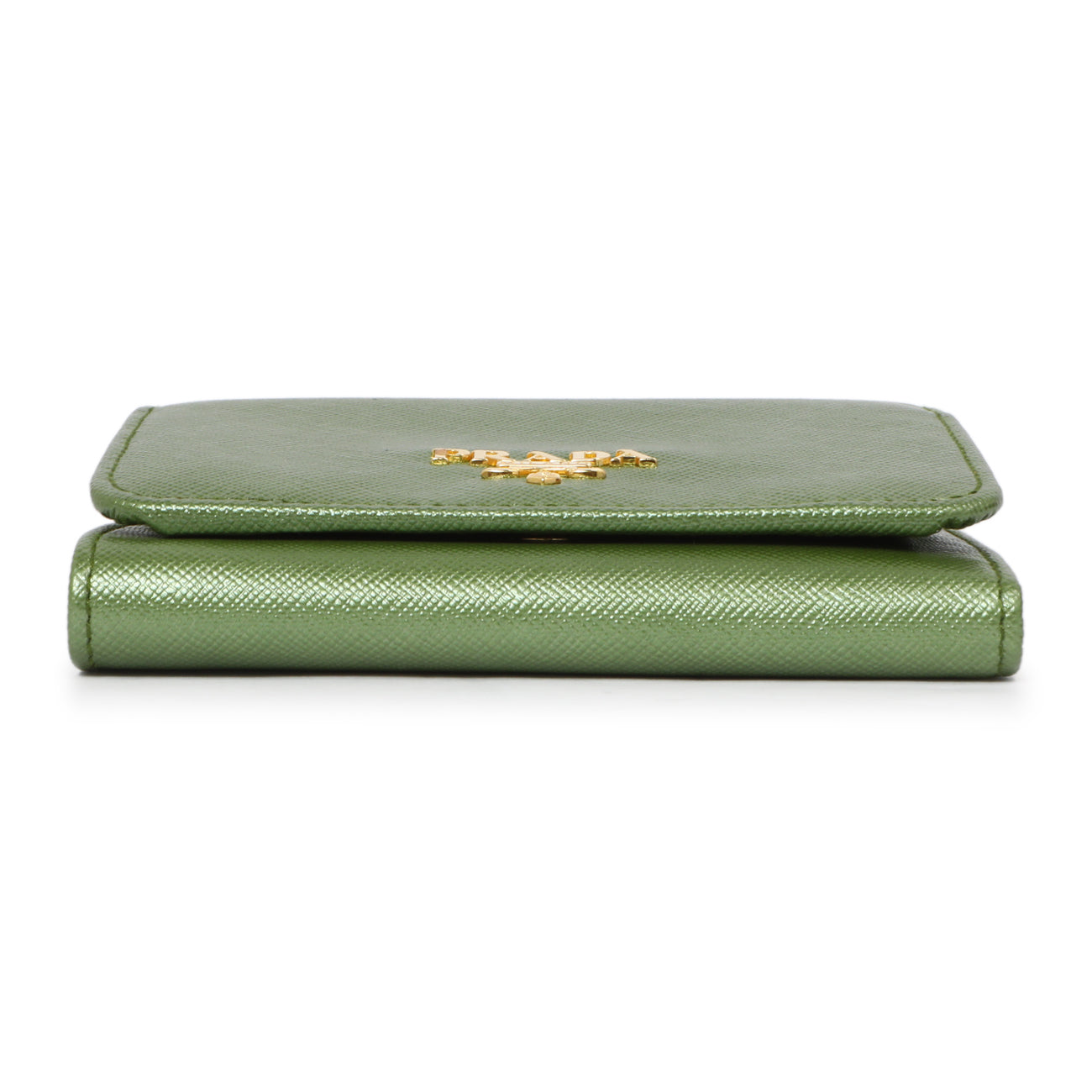 Exclusive Prada Saffiano Tri-Fold Compact Wallet — Back View