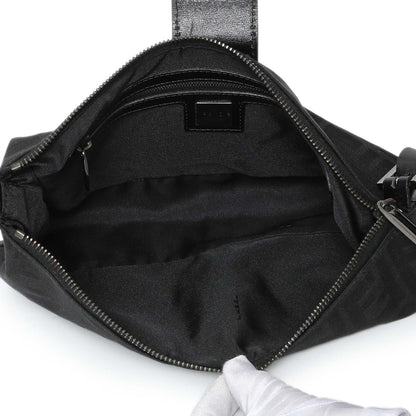 Exclusive Fendi Black Zucchino Canvas Bagette Shoulder — Top View
