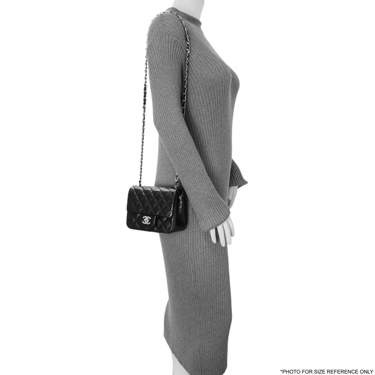 Exclusive Chanel Black Quilted Lambskin Mini Square Flap — Alternate View 7