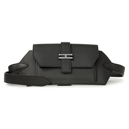 Exclusive Hermes Black Swift Elan Pocket Belt Bag — Front View