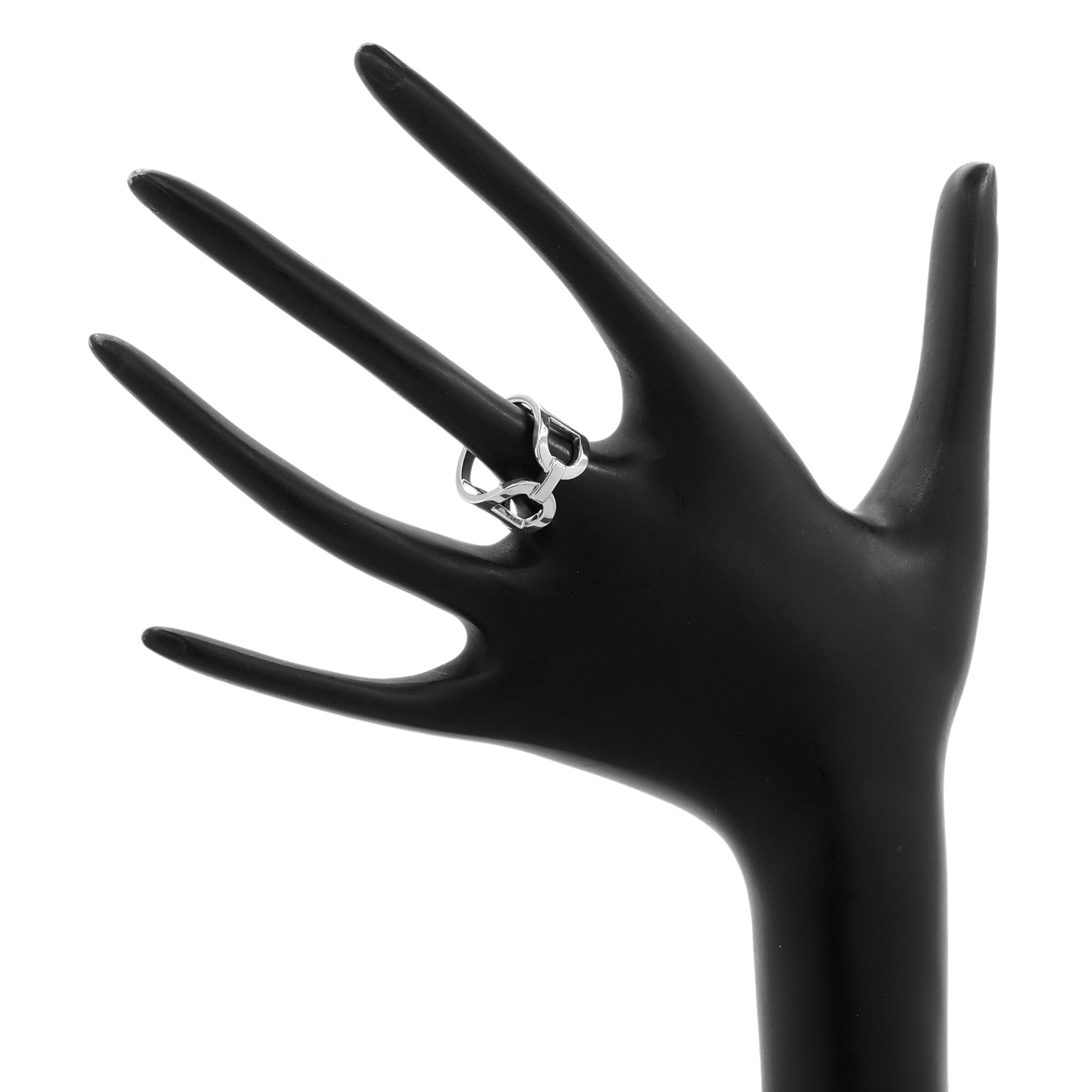 Exclusive Hermes Sterling Silver Medium Ever Chaine D'Ancre Ring — Back View