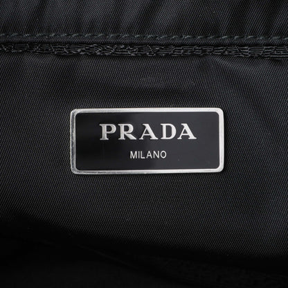 Exclusive Prada Black Re-Nylon Padded Double Handled Zip Tote — Detail View