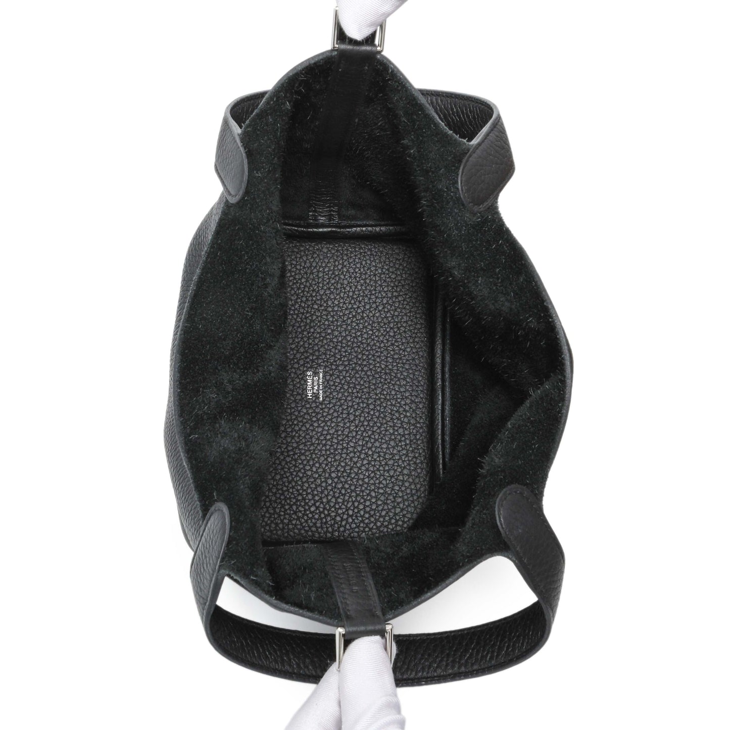 Exclusive Hermes Black Clemence Picotin 18 — Top View