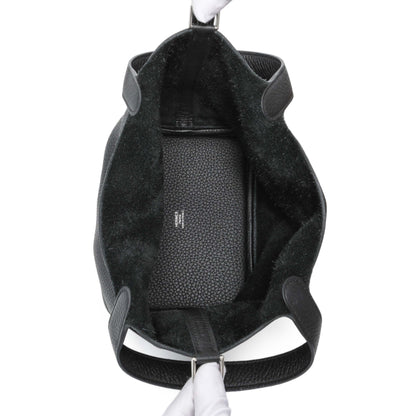 Exclusive Hermes Black Clemence Picotin 18 — Top View