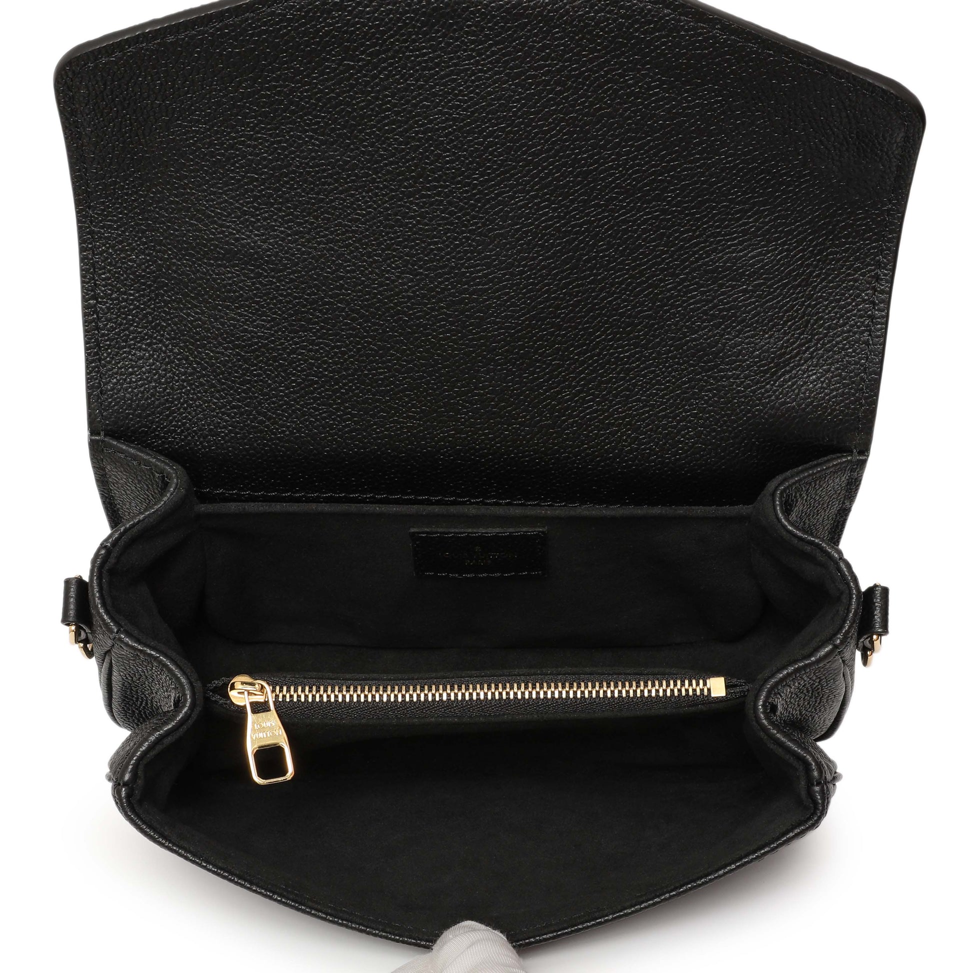Exclusive Louis Vuitton Black Empreinte Pochette Metis East West — Top View