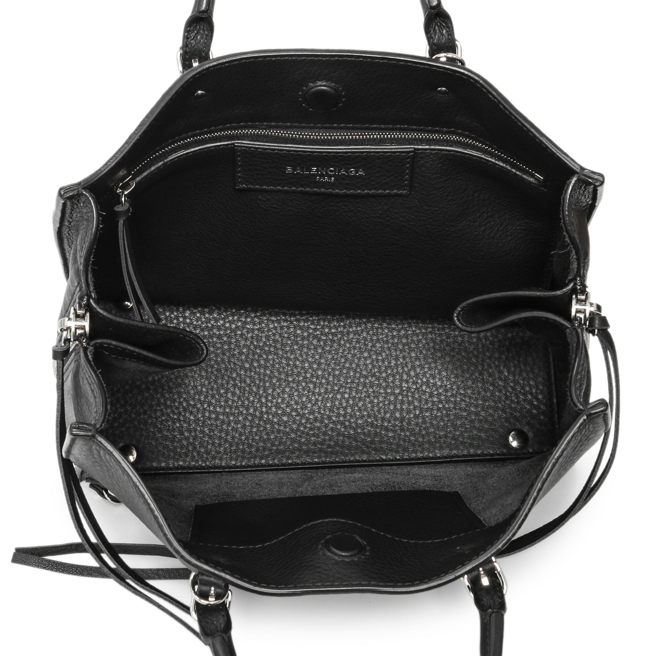 Exclusive Balenciaga Black Calfskin Mini Papier A4 Tote — Top View