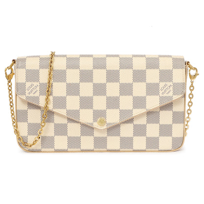 Exclusive Louis Vuitton Damier Azur Pochette Felicie — Side View